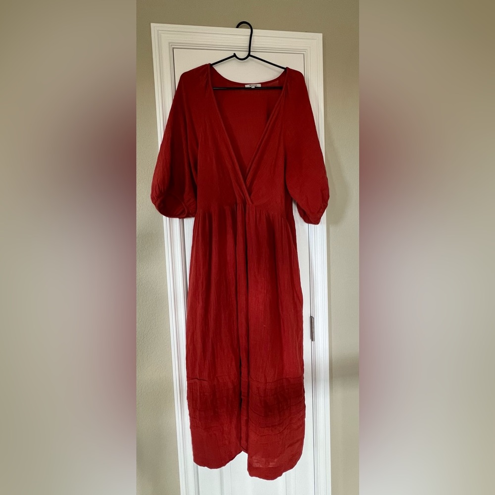 MADEWELL Marianna Red Midi Dress